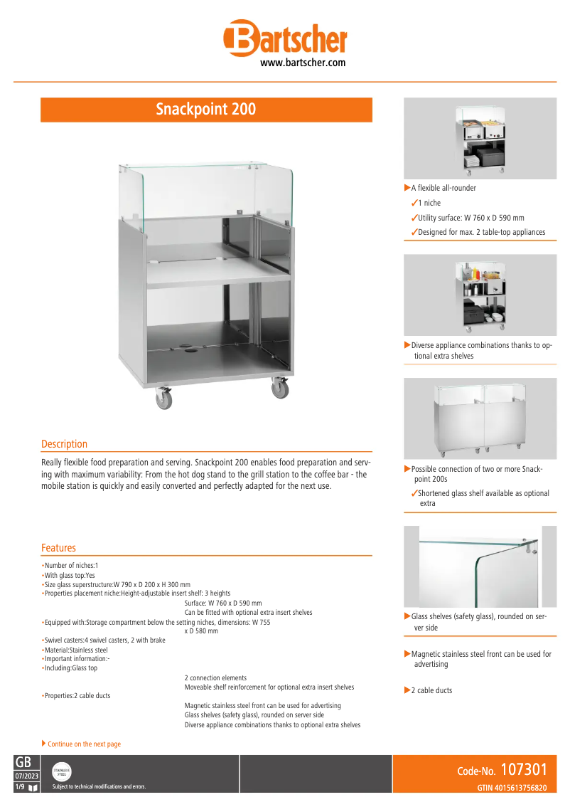 Image de la première page du manuel de l'appareil Snackpoint 200