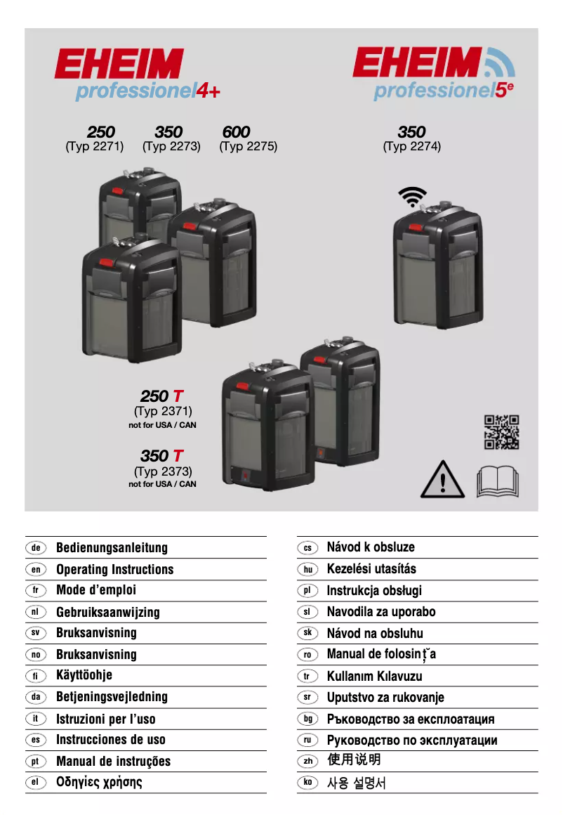 Page 1 de la notice Manuel utilisateur Eheim Professionel 4+ 250T