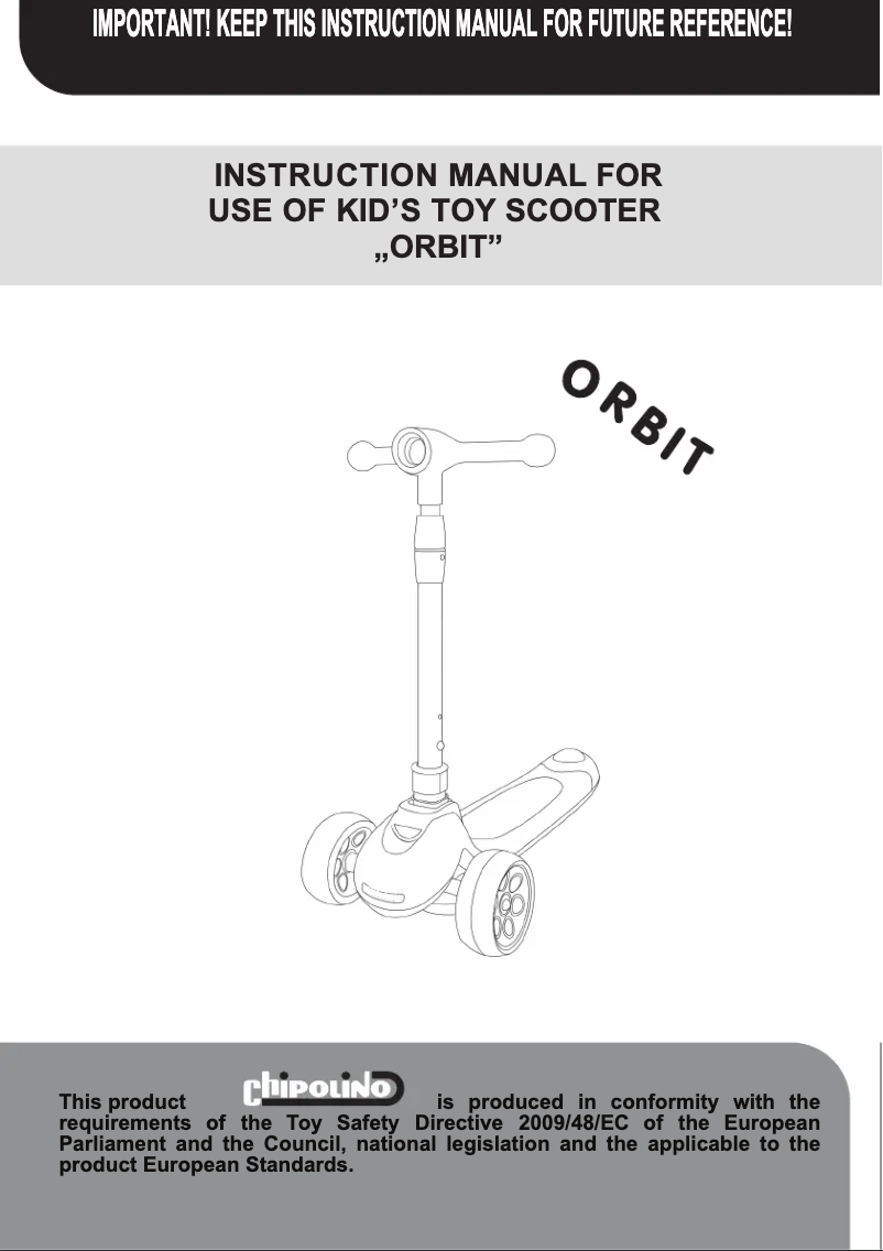 Page 1 de la notice Manuel utilisateur Chipolino Orbit
