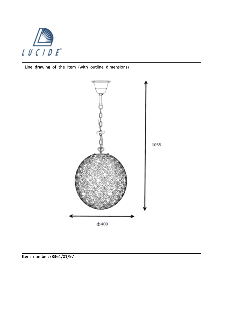 Page 1 de la notice Manuel utilisateur Lucide Fez