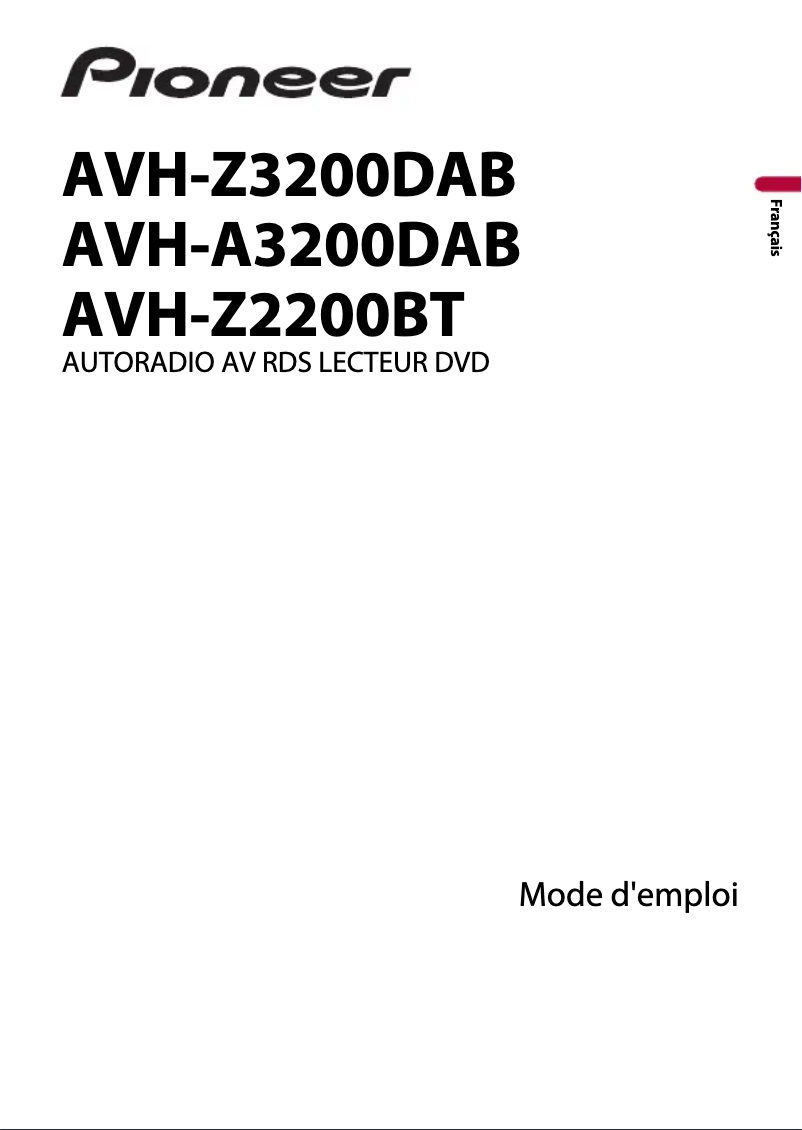 Image de la première page du manuel de l'appareil AVH-Z3200DAB
