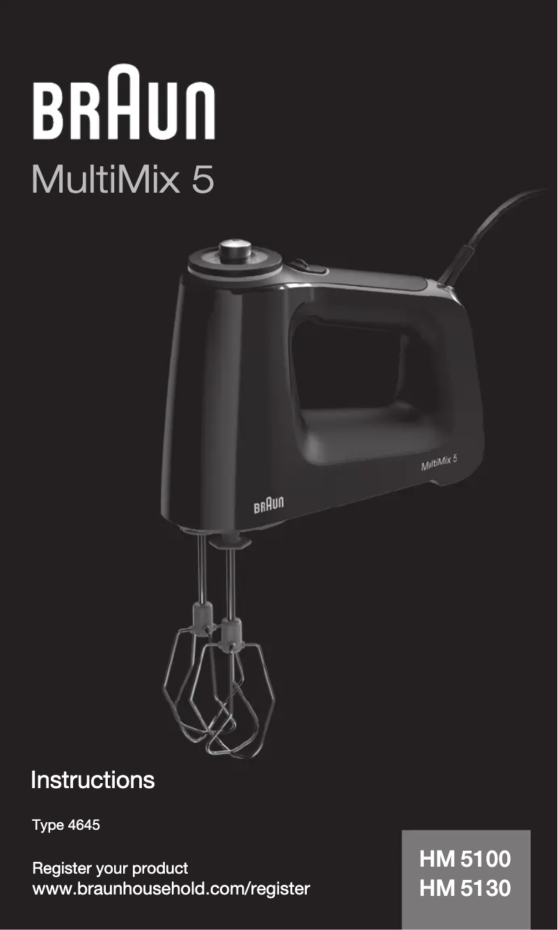 Page n°1 - Manuel utilisateur Braun MultiMix 5 HM5100