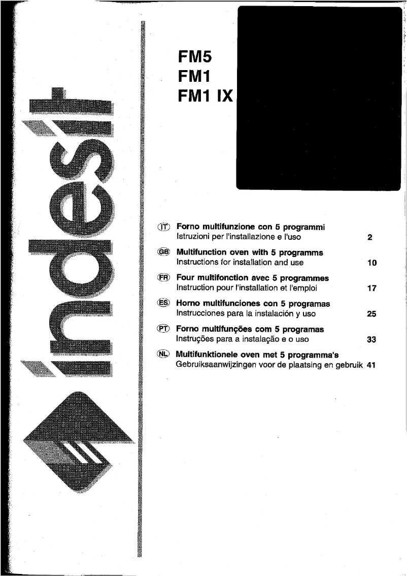 Page 1 de la notice Manuel utilisateur Indesit FM 1