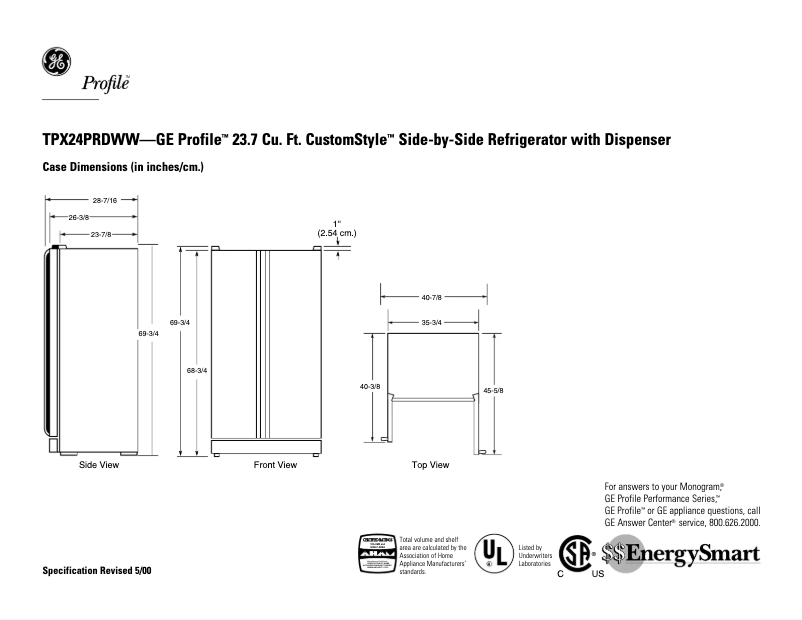 Image de la première page du manuel de l'appareil TPX24PRDWW