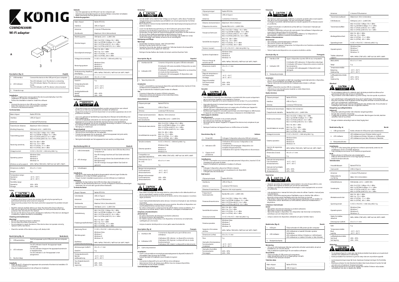 Page 1 de la notice Manuel utilisateur Konig CSWNDN300M