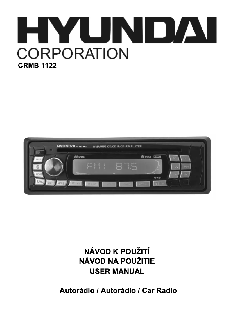 Page 1 de la notice Manuel utilisateur Hyundai CRMB 1122