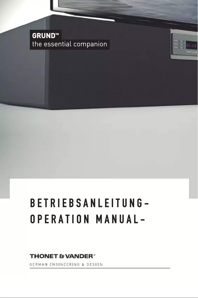 Page 1 de la notice Manuel utilisateur Thonet & Vander Grund