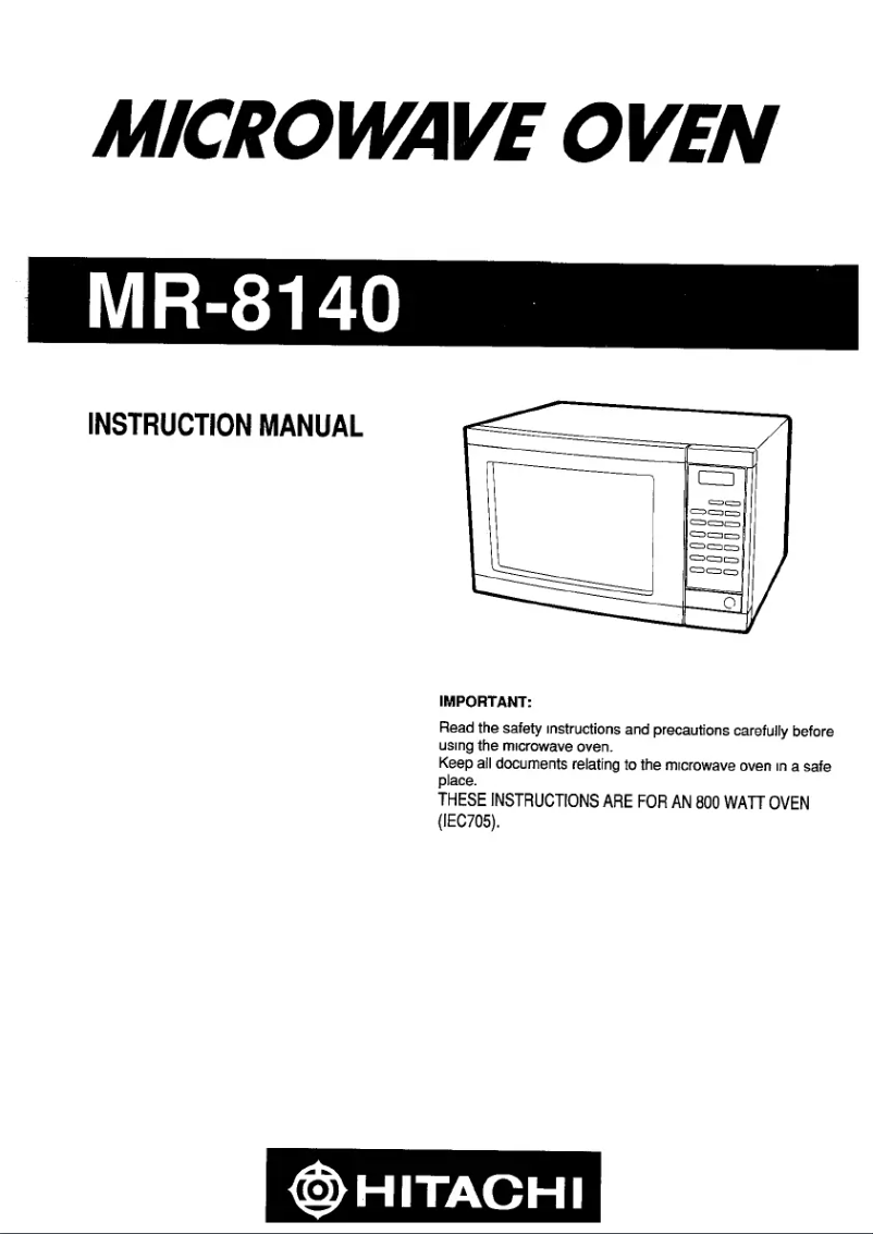 Página 1 del manual Manual de usuario Hitachi MR8140