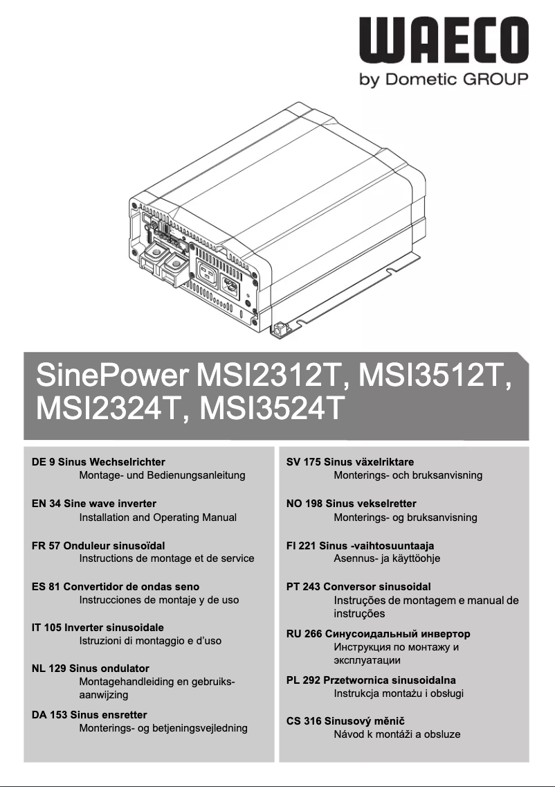 Imagen de la primera página del manual del dispositivo SinePower MSI2312T