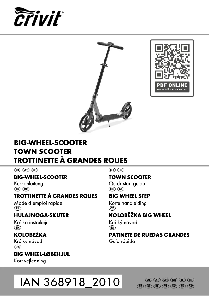 Page n°1 - Manuel utilisateur Crivit IAN 368918