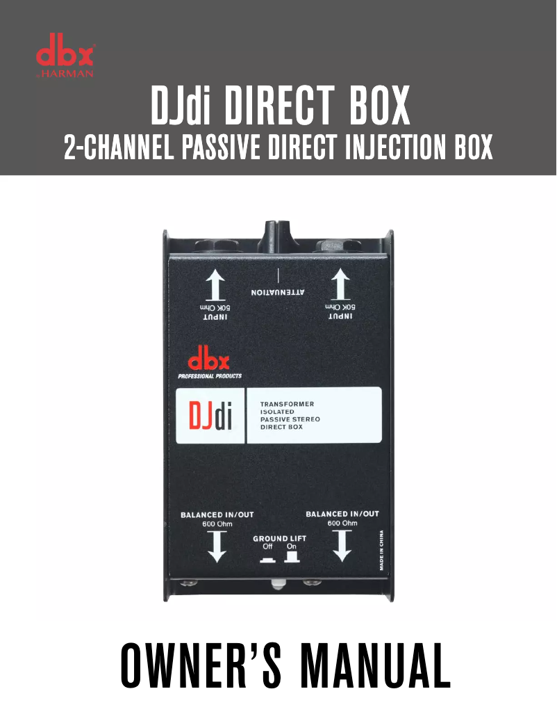 Page n°1 - Manuel utilisateur DBX DBXDJDI