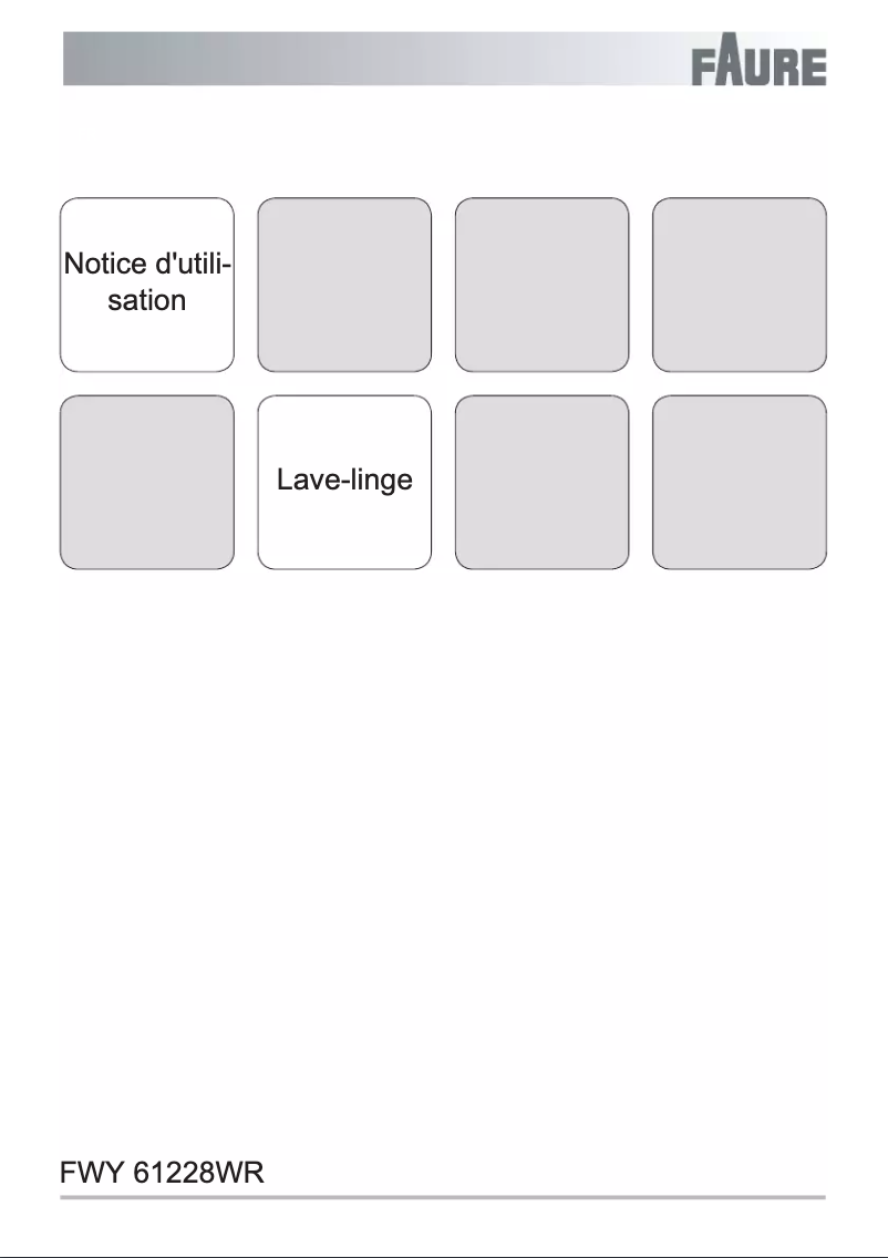 Page n°1 - Manuel utilisateur Faure FWY61228WR