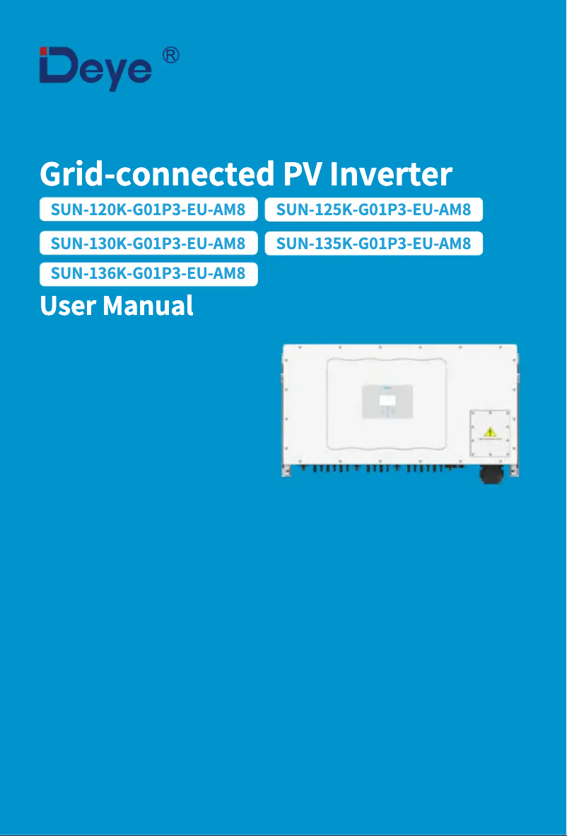 Page 1 de la notice Manuel utilisateur Deye SUN-120K-G01P3