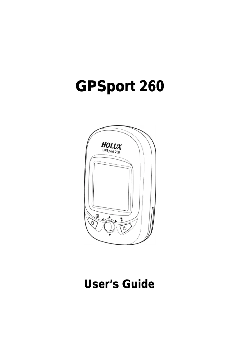 Página 1 del manual Manual de usuario Holux GPSPort 260 Lite
