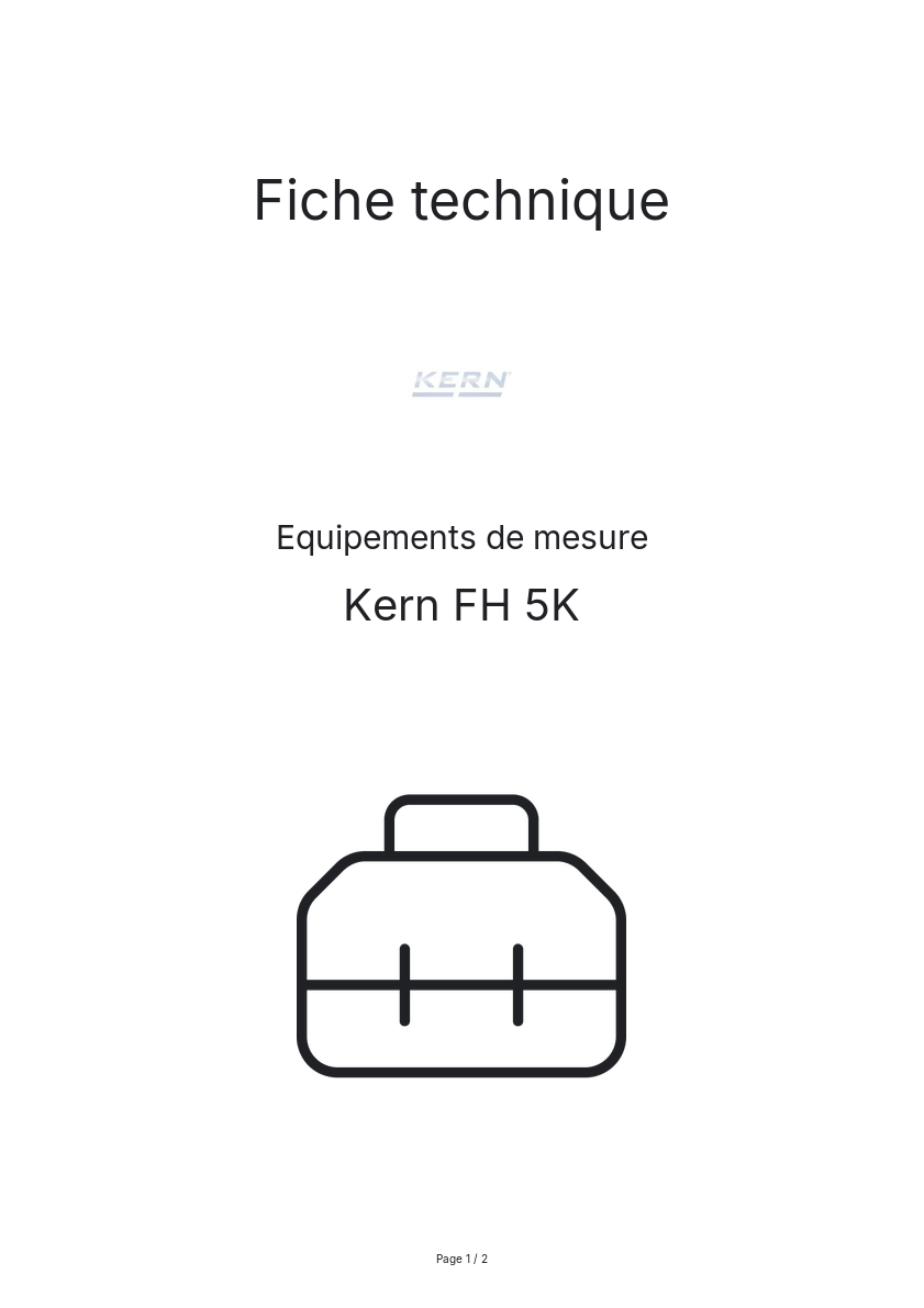 Image de la première page du manuel de l'appareil FH 5K
