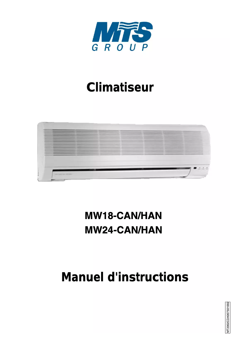 Image de la première page du manuel de l'appareil MW24-CAN/HAN