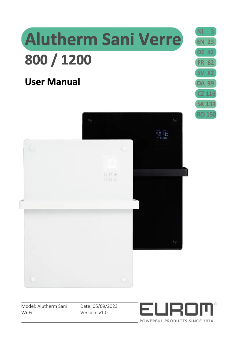 Página 1 del manual Manual de usuario Eurom Alutherm Sani 800 Wifi