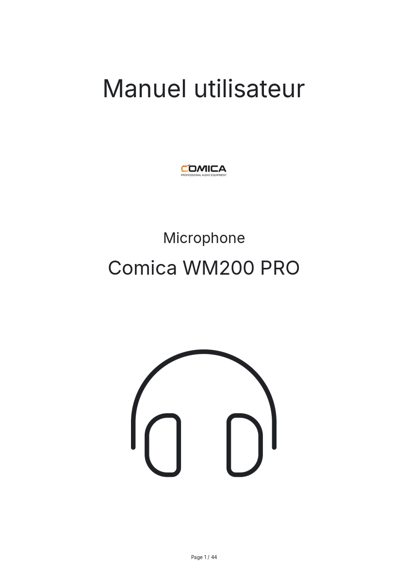 Image de la première page du manuel de l'appareil WM200 PRO