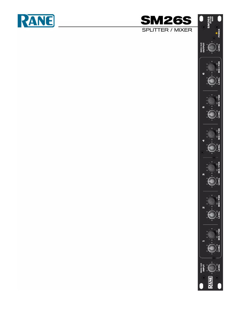 Page 1 de la notice Manuel utilisateur Rane SM226S