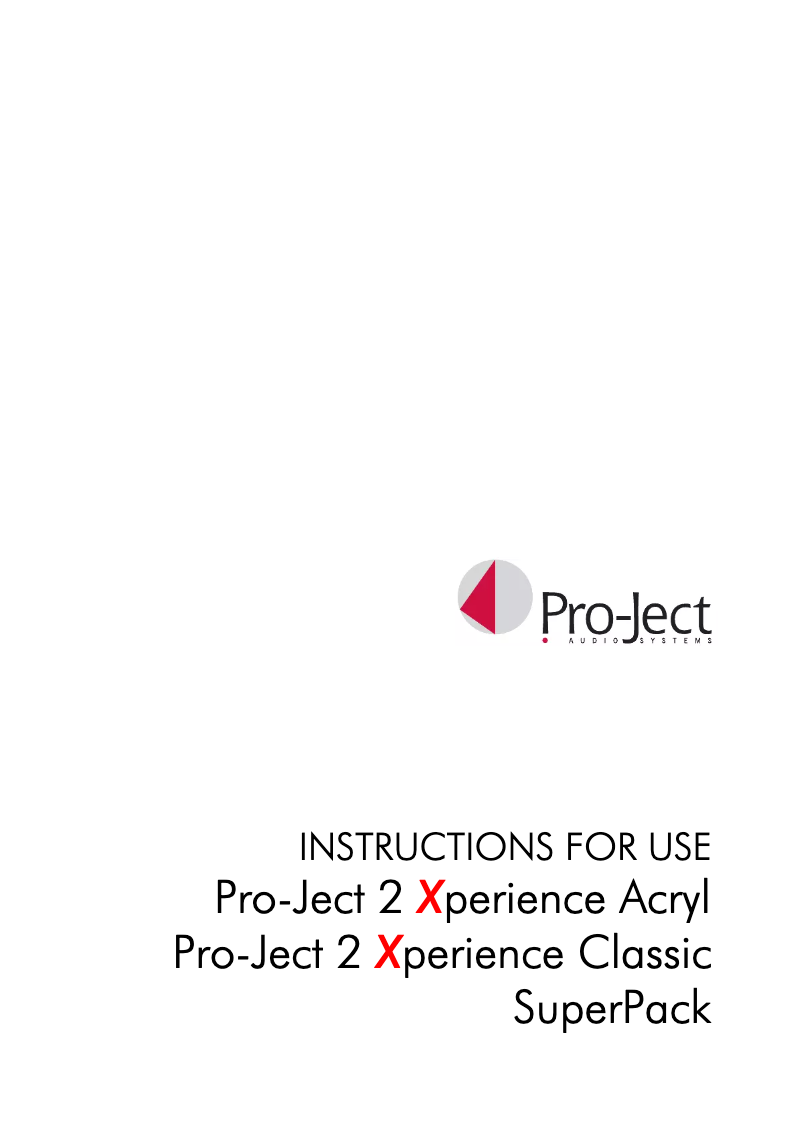 Página 1 del manual Manual de usuario Pro-Ject Xperience SuperPack 2