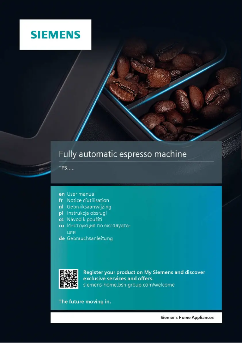 Page n°1 - Manuel utilisateur Siemens EQ.500