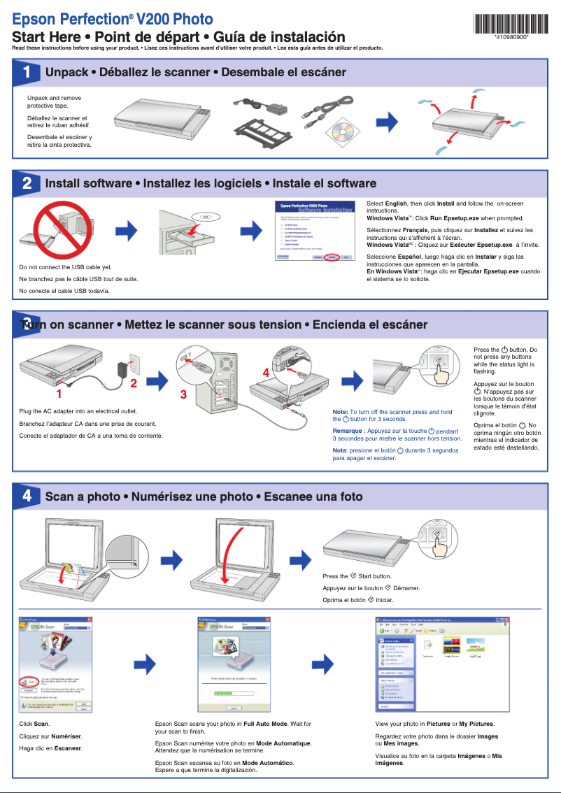 Página 1 del manual Manual de usuario Epson Perfection C200 Photo