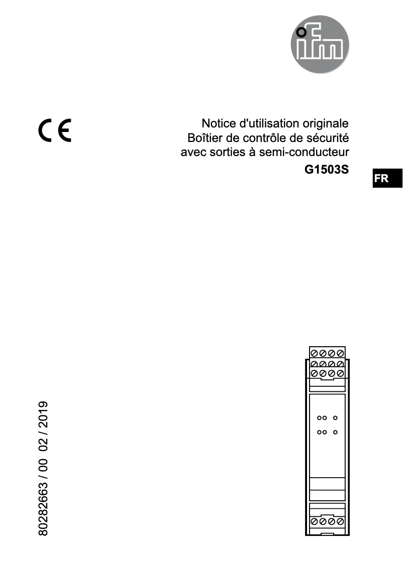 Page n°1 - Manuel utilisateur IFM G1503S