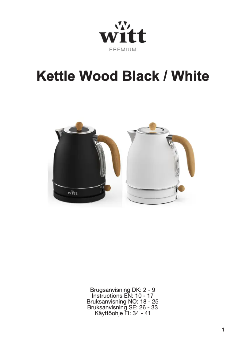 Page n°1 - Manuel utilisateur Witt WPKW2200B
