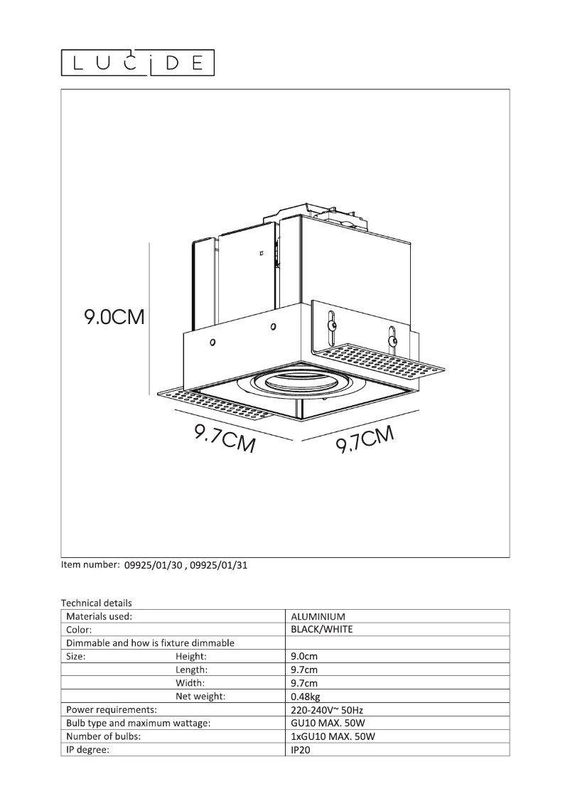 Image de la première page du manuel de l'appareil Trimless 09925/01/31