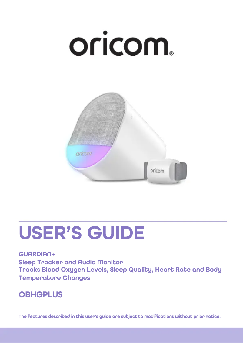 Image de la première page du manuel de l'appareil Guardian+ OBHGPLUS
