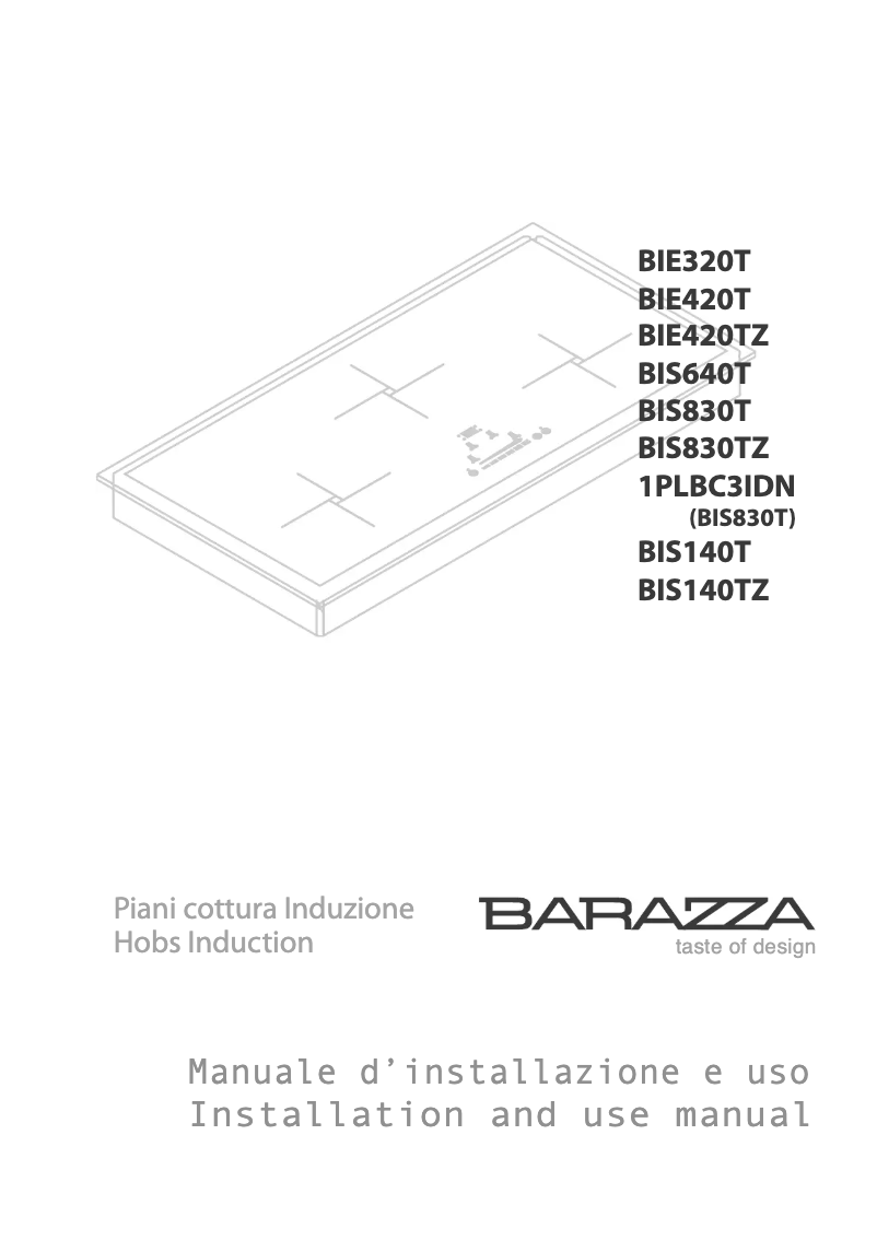 Page 1 de la notice Manuel utilisateur Barazza 1PID124NQ