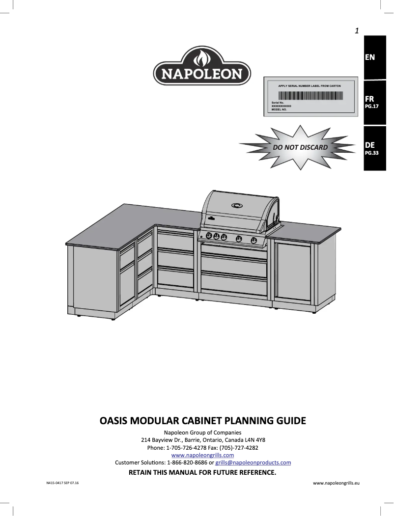 Page n°1 - Manuel utilisateur Napoleon IM-UDC