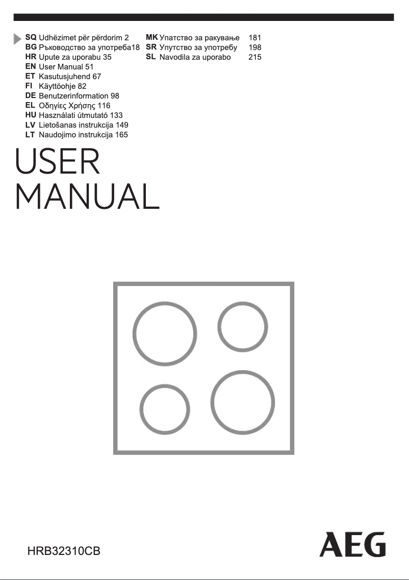 Image de la première page du manuel de l'appareil HRB32310CB