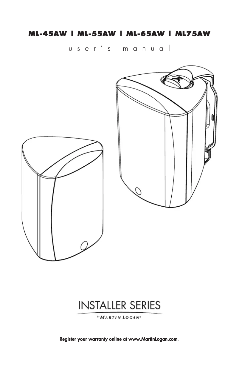 Page 1 de la notice Manuel utilisateur Martin Logan ML45-AW