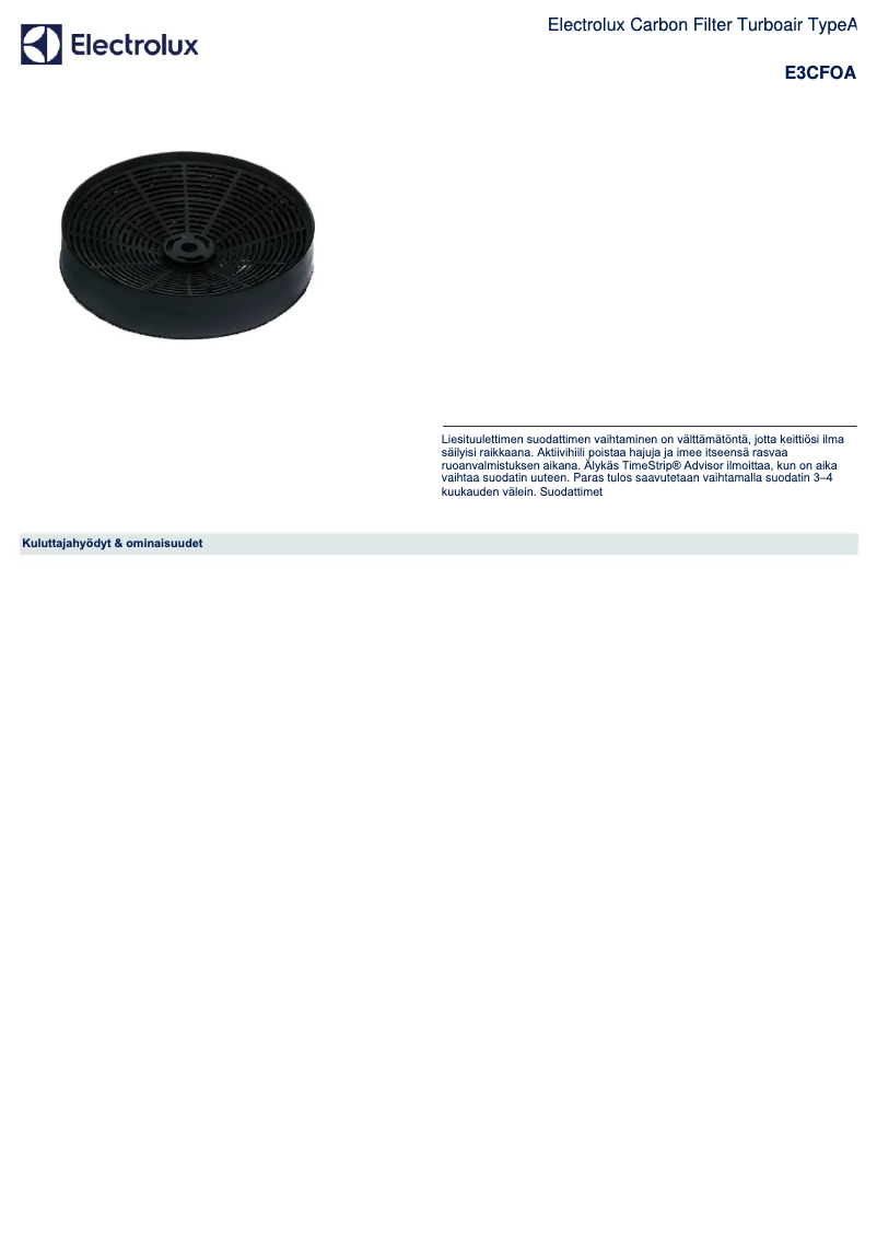 Page n°1 - Manuel utilisateur AEG E3CFOA