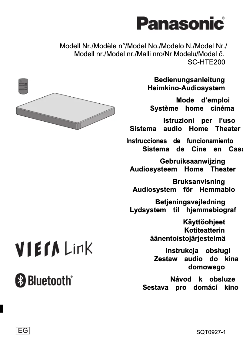 Página 1 del manual Manual de usuario Panasonic SC-HTE200