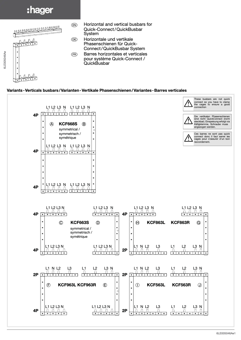 Page 1 de la notice Manuel utilisateur Hager KDS463A