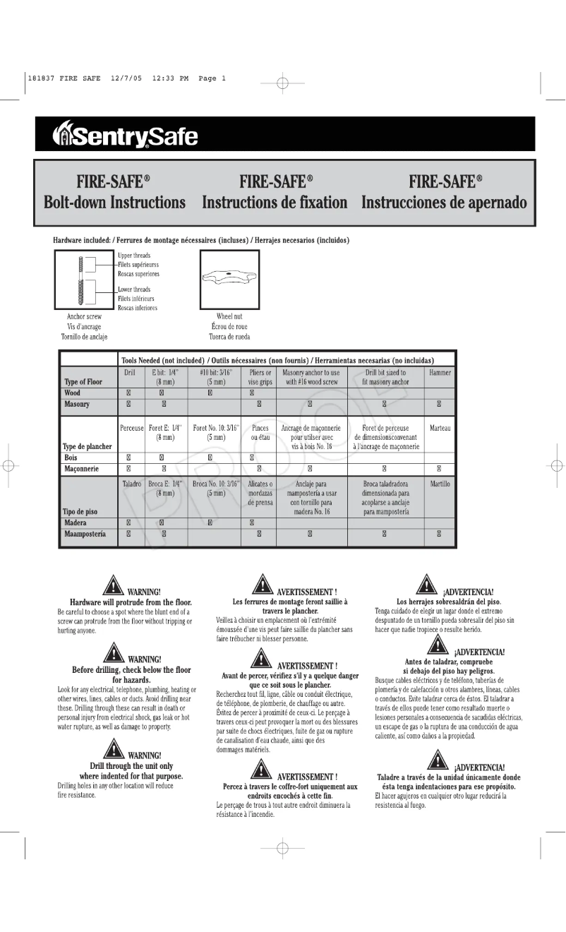 Page 1 de la notice Manuel utilisateur Master Lock LCHW20101