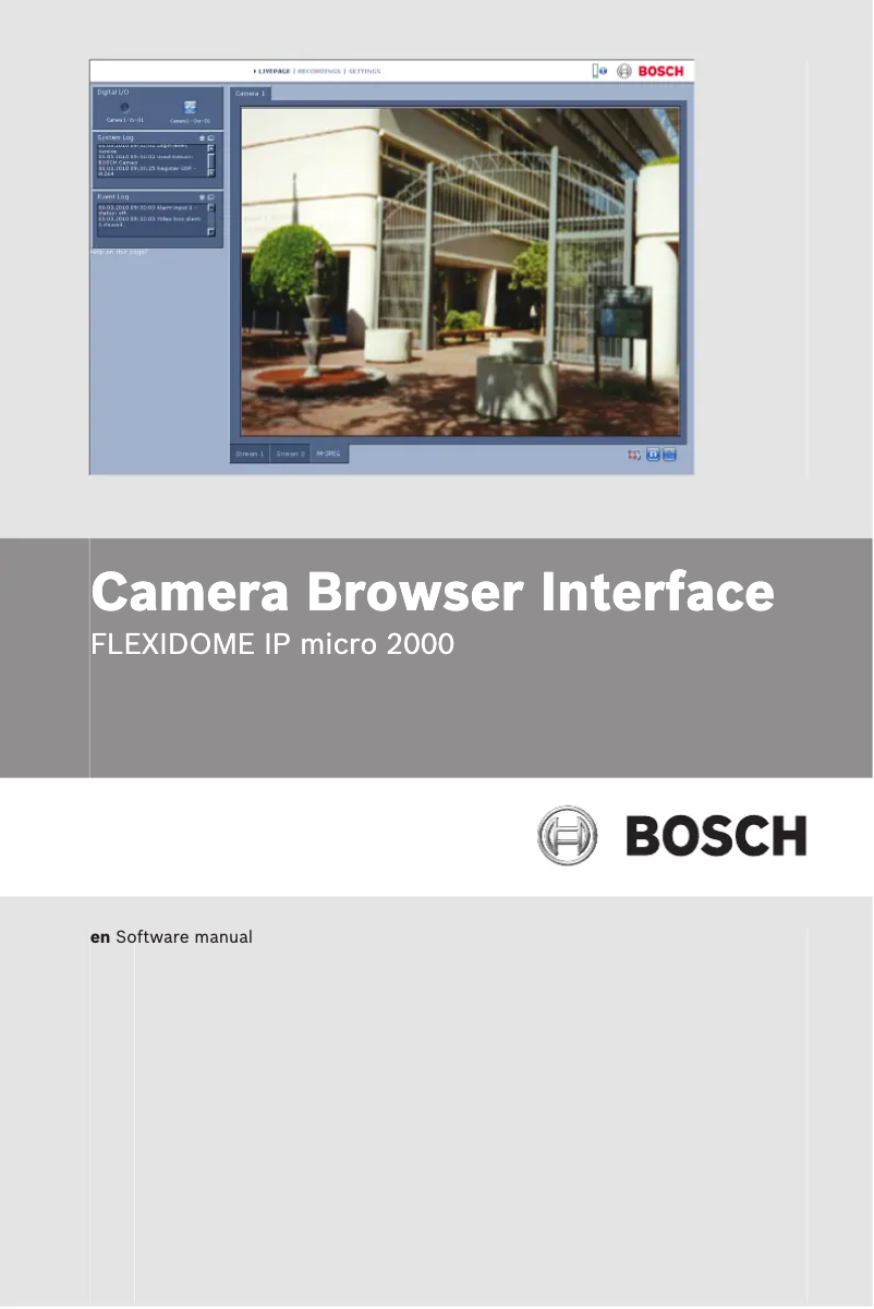 Page n°1 - Manuel utilisateur Bosch FlexiDome 2000