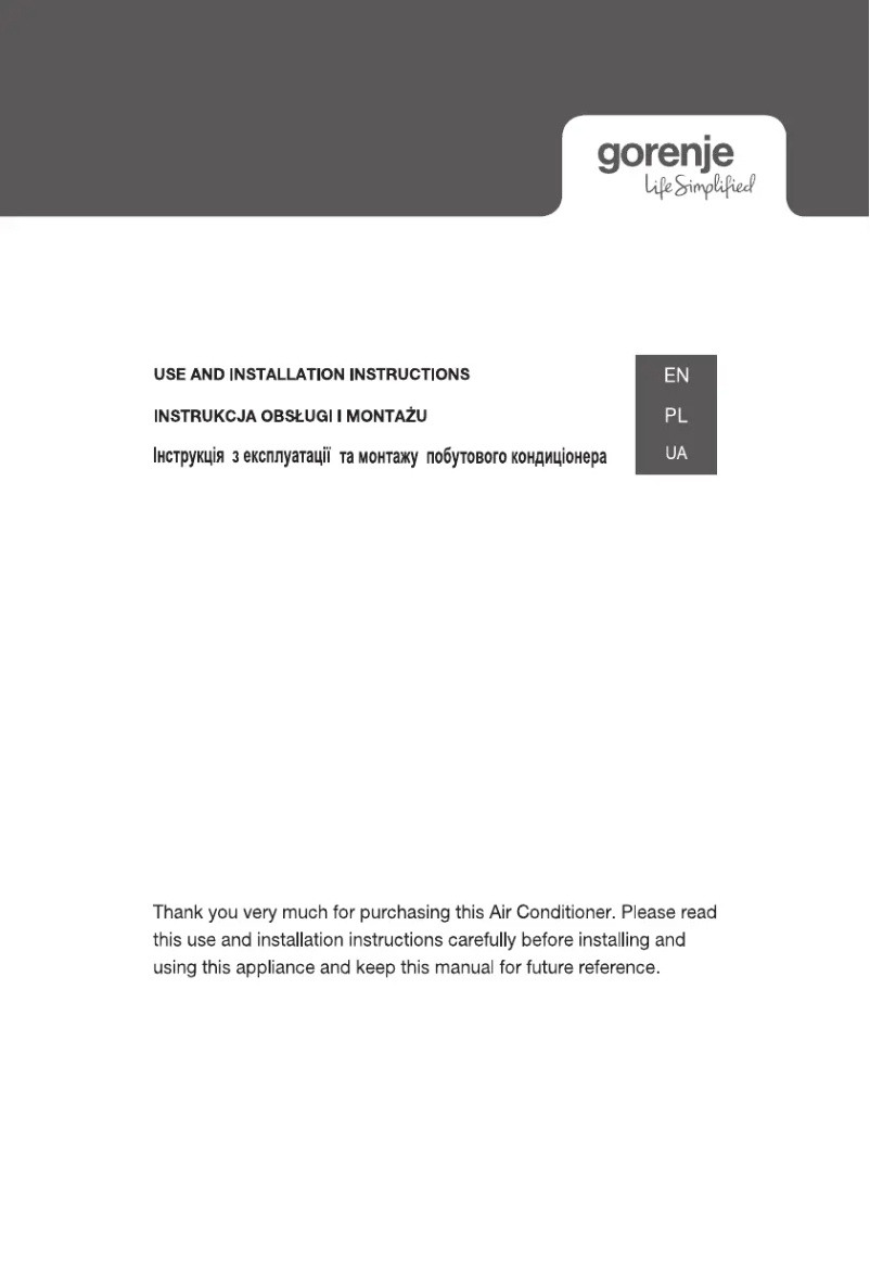 Page 1 de la notice Manuel utilisateur Gorenje REA26OUT KC