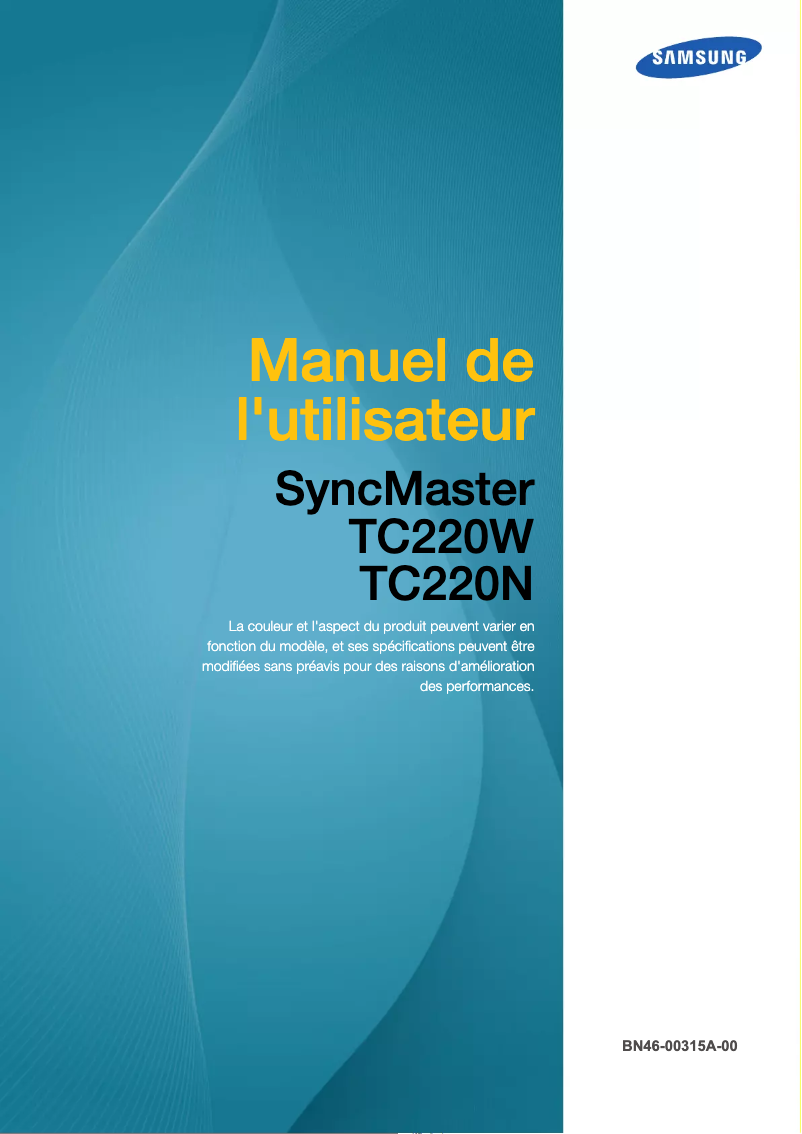 Page 1 de la notice Manuel utilisateur Samsung TC220W