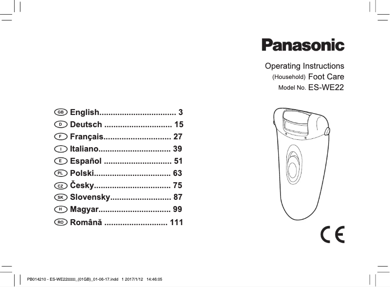 Page 1 de la notice Manuel utilisateur Panasonic ES-WE22