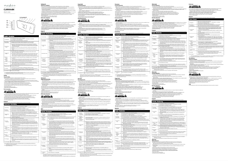 Page n°1 - Manuel utilisateur Nedis CLAR004BK