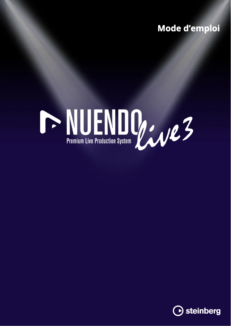 Page 1 de la notice Manuel utilisateur Steinberg Nuendo Live 3