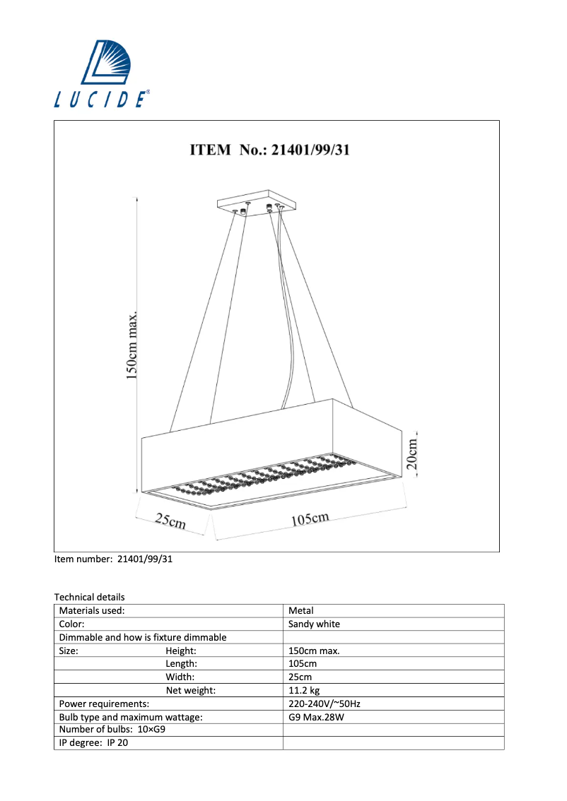 Page n°1 - Manuel utilisateur Lucide Gladis 21401/99/31