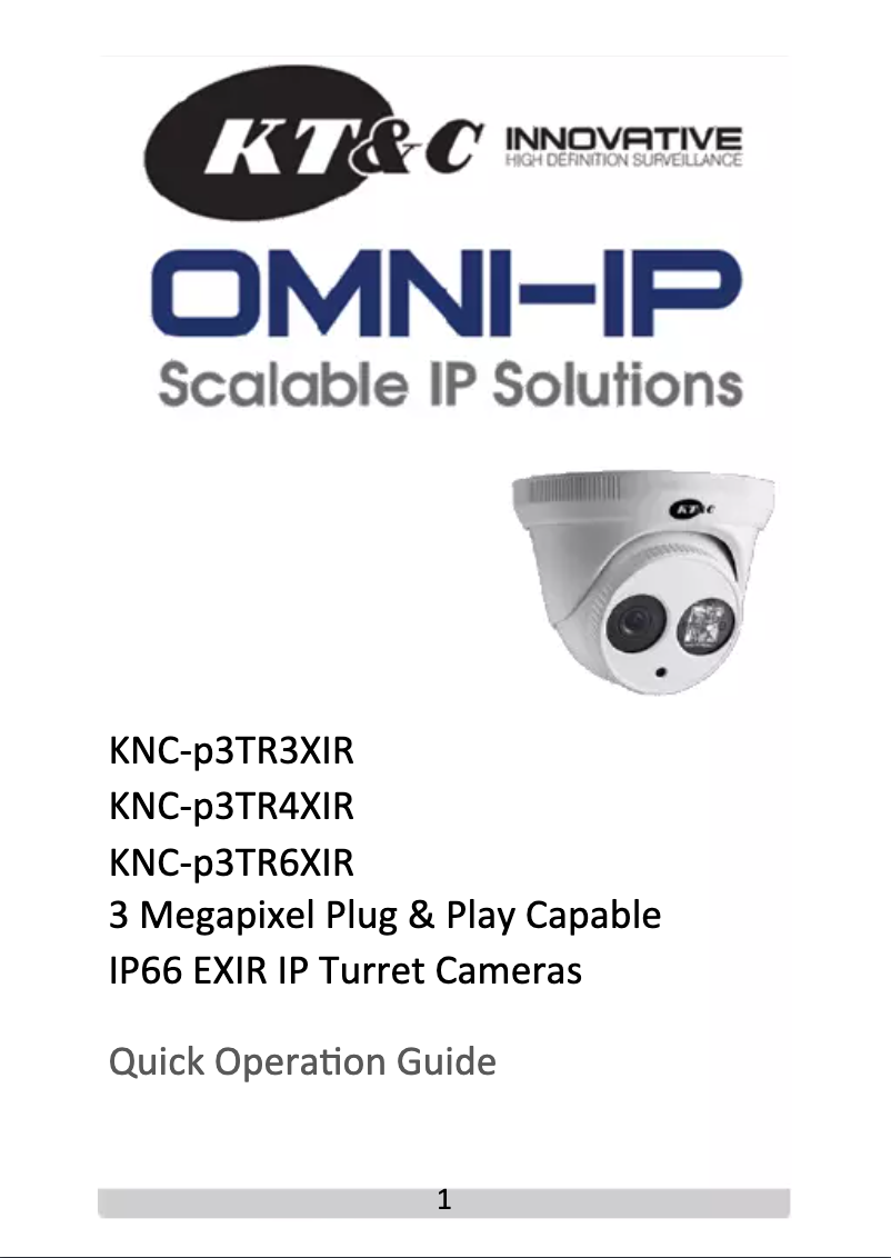 Page n°1 - Manuel utilisateur KT&C KNC-P3TR6XIR