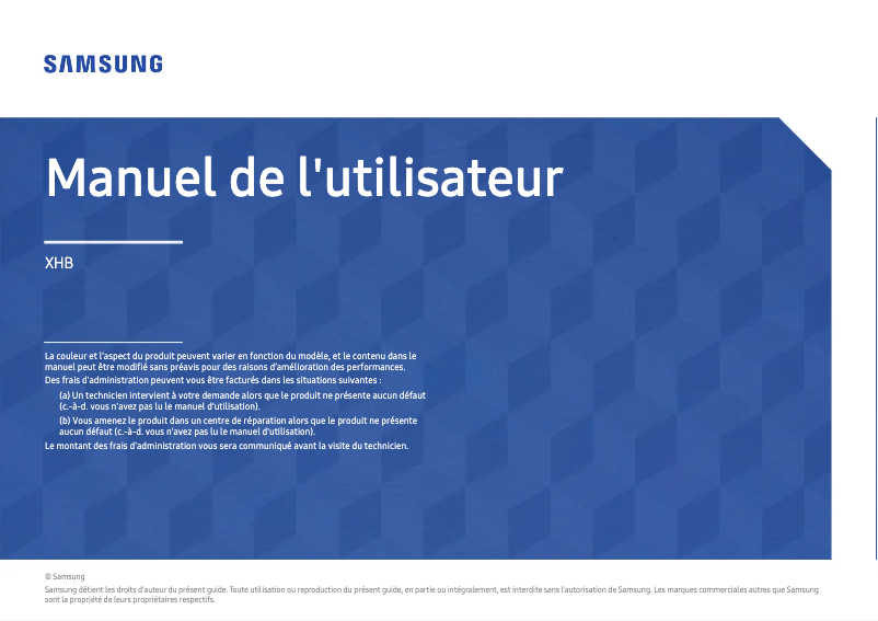 Image de la première page du manuel de l'appareil LH100XHBCAE