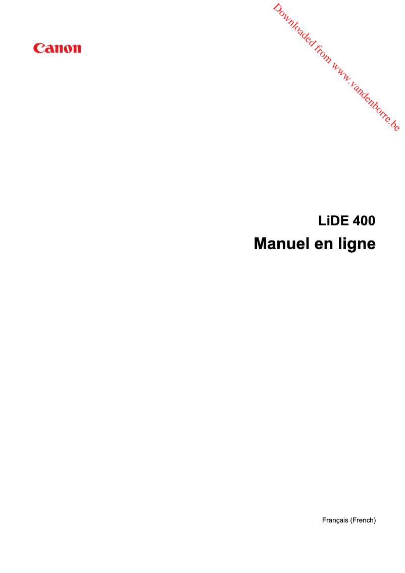 Page 1 de la notice Manuel utilisateur Canon CanoScan LiDE 400