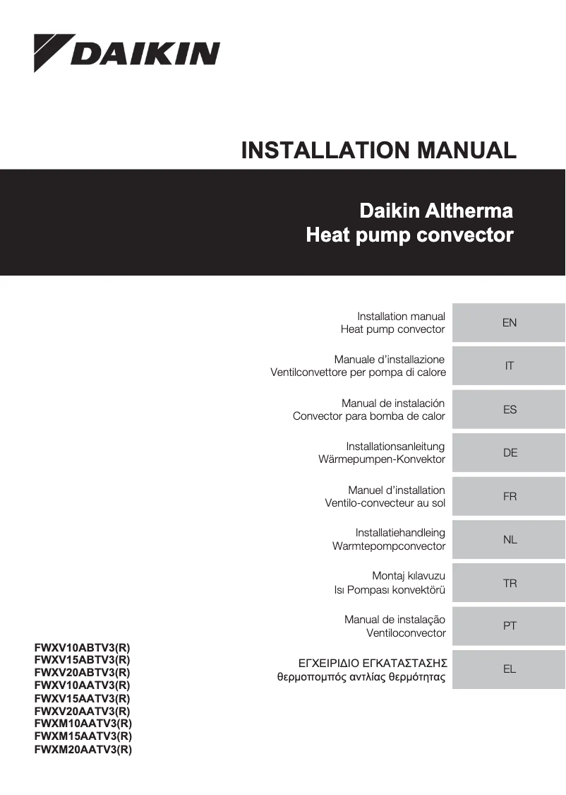 Page n°1 - Manuel utilisateur Daikin FWXV20ABTV3