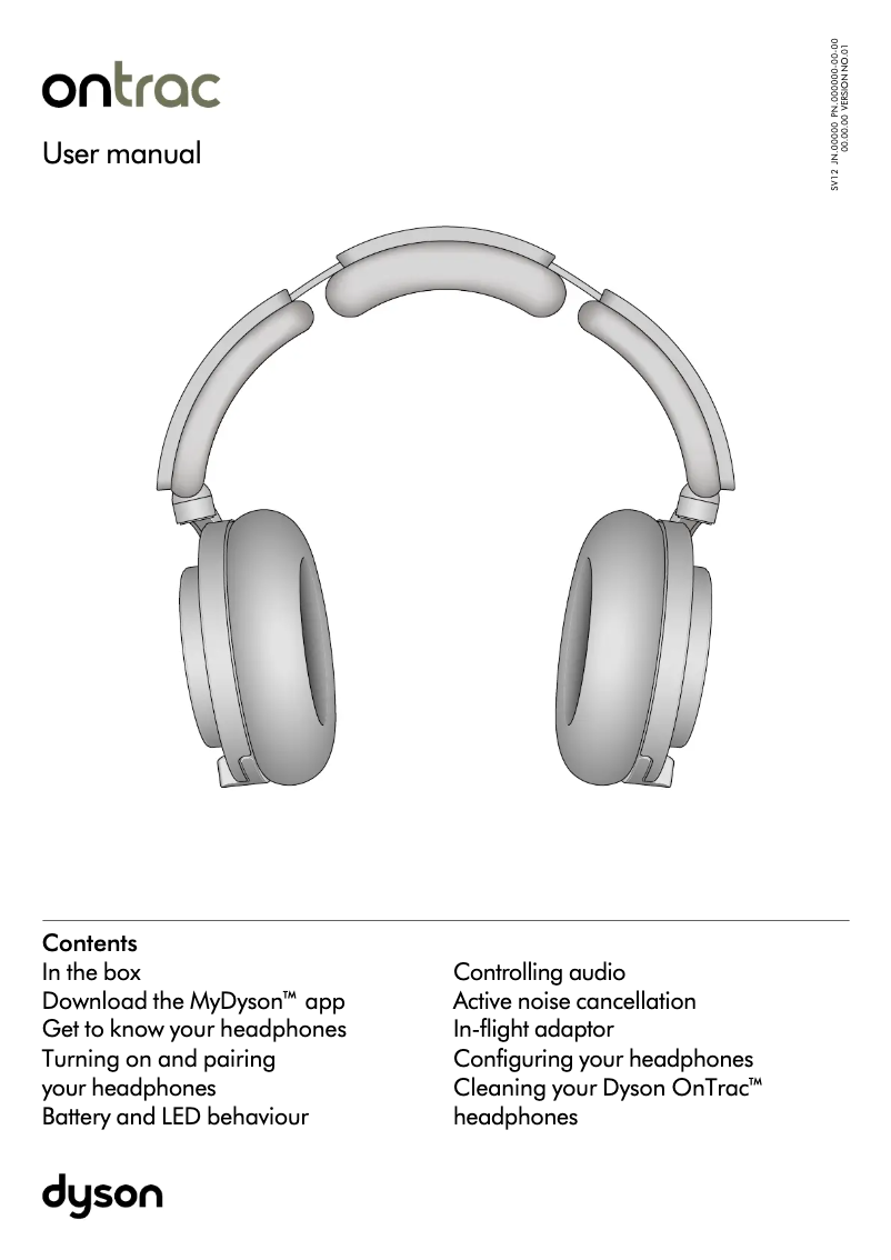 Page n°1 - Manuel utilisateur Dyson OnTrac